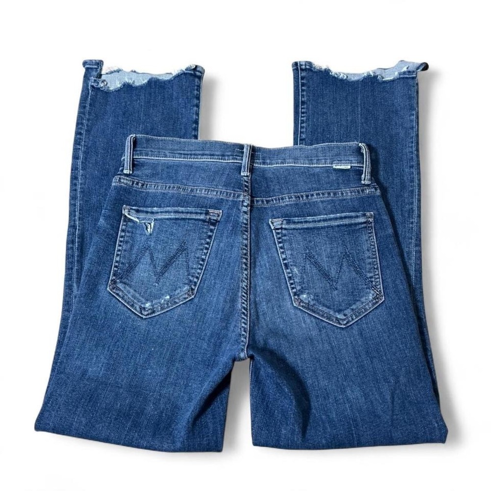 Mother The Insider Crop Step Chew Jeans Dancing On Coals Blue 1417-104 Size 26 - Picture 2 of 8
